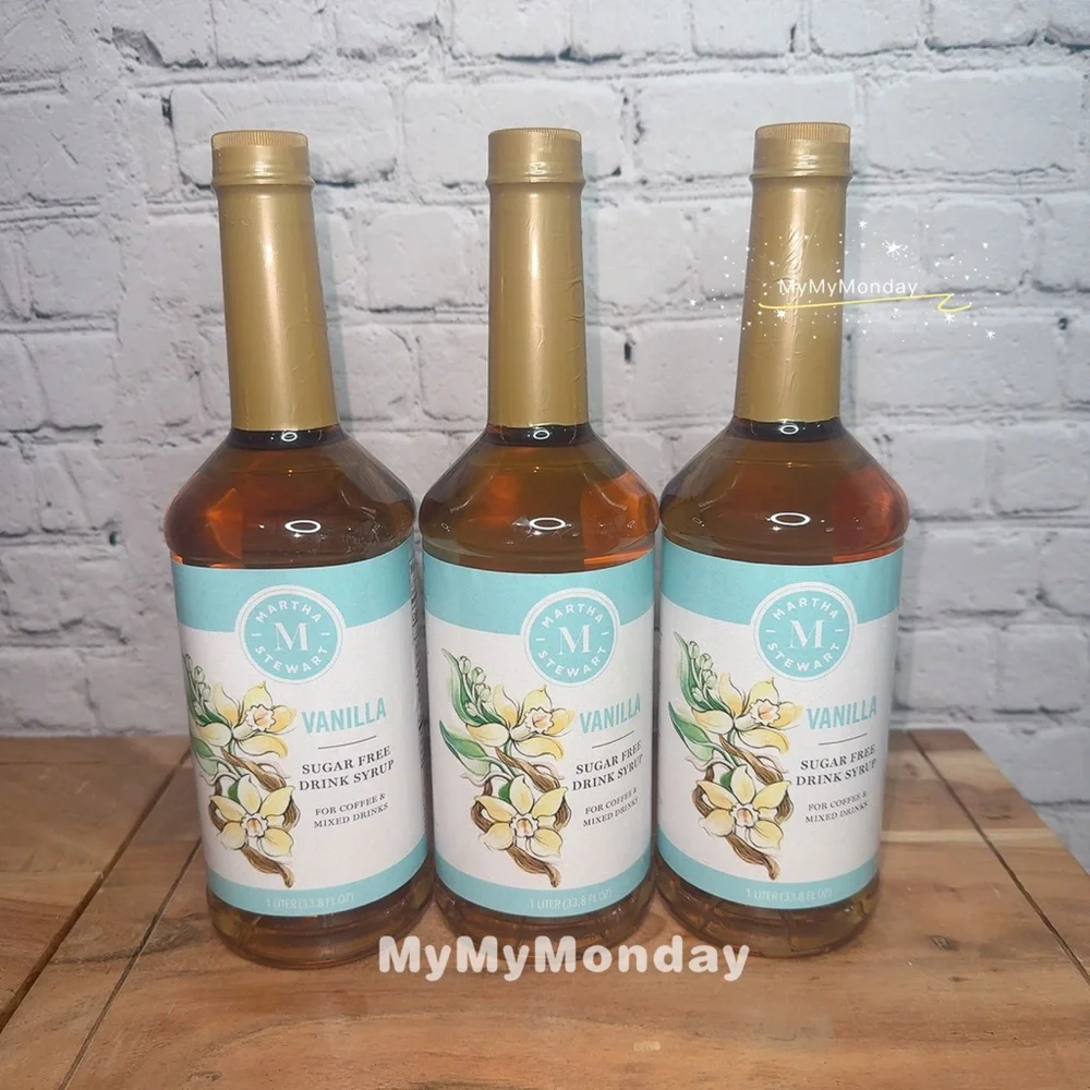Martha Stewart Vanilla Sugar Free Drink Syrup Set of 3 - Picture 1 of 3
